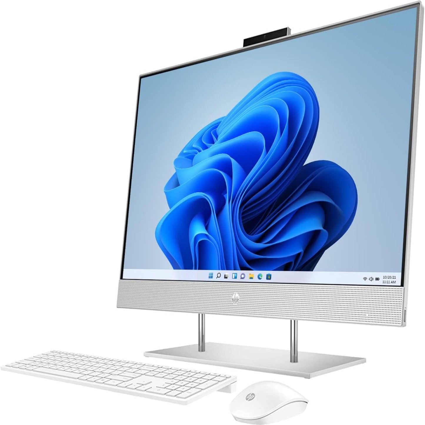 ALL IN ONE (AIO) PC Model New 2026 HP 27-DP1888D - Intel Core i7, 16GB DDR4 RAM, 1TB SSD, Intel Iris-X, 27" Touch FHD (Silver)Office 2021 full Edition , Wireless Keyboard & Mouse