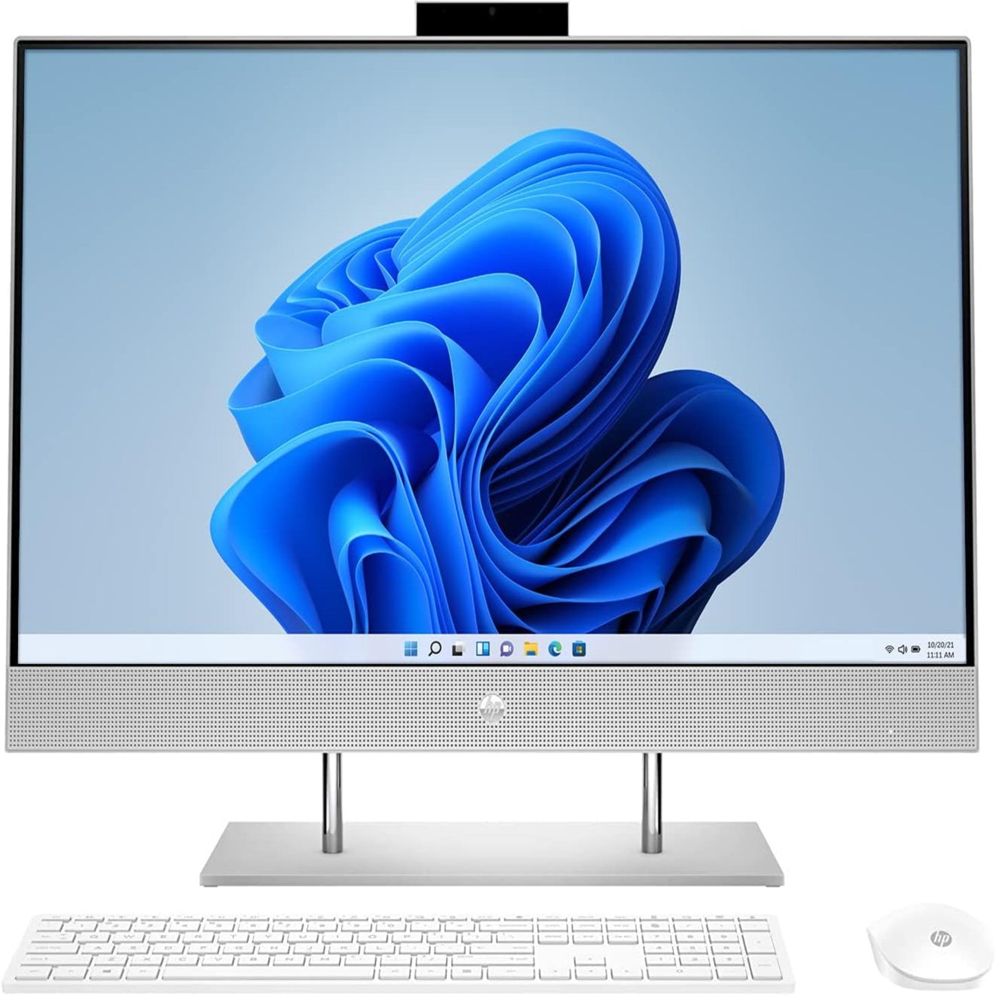 ALL IN ONE (AIO) PC Model New 2026 HP 27-DP1888D - Intel Core i7, 16GB DDR4 RAM, 1TB SSD, Intel Iris-X, 27" Touch FHD (Silver)Office 2021 full Edition , Wireless Keyboard & Mouse