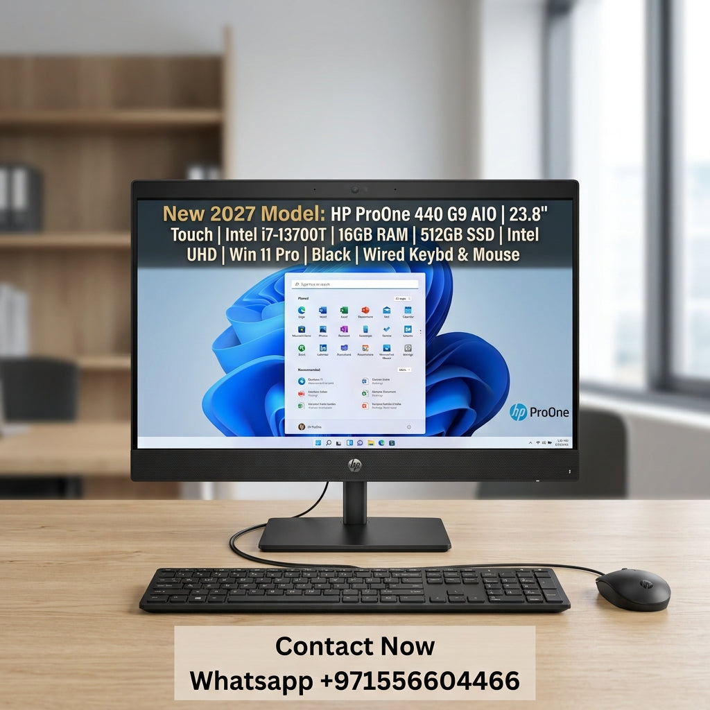 New 2027 Model: HP ProOne 440 G9 AIO | 23.8" Touch | Intel i7-13700T | 16GB RAM | 512GB SSD | Intel UHD | Win 11 Pro | Black | Wired Keybd & Mouse