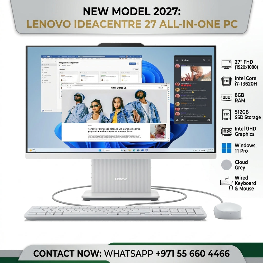 New Model 2027: Lenovo IdeaCentre 27 | 27" FHD | Intel i7-13620H | 8GB | 512GB SSD | Intel UHD | Win 11 Pro | Grey | Wired Keybd & Mouse