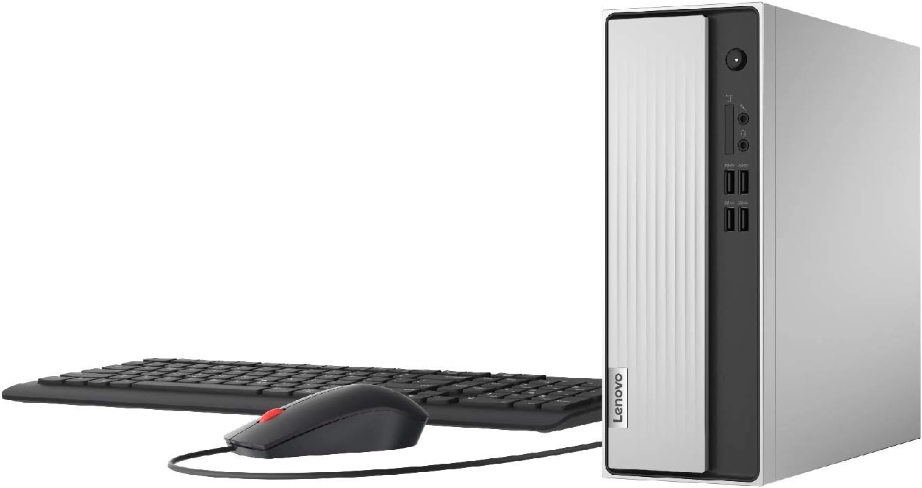 Lenovo IdeaCentre 3 Desktop SFF (2025 Model) - CPU: Intel Core i3 - RAM: 4GB - Storage: 1TB HDD - Graphics: Intel UHD - OS: Windows 11 Pro - Connectivity: WiFi 5, Bluetooth 5.0 - Color: Grey