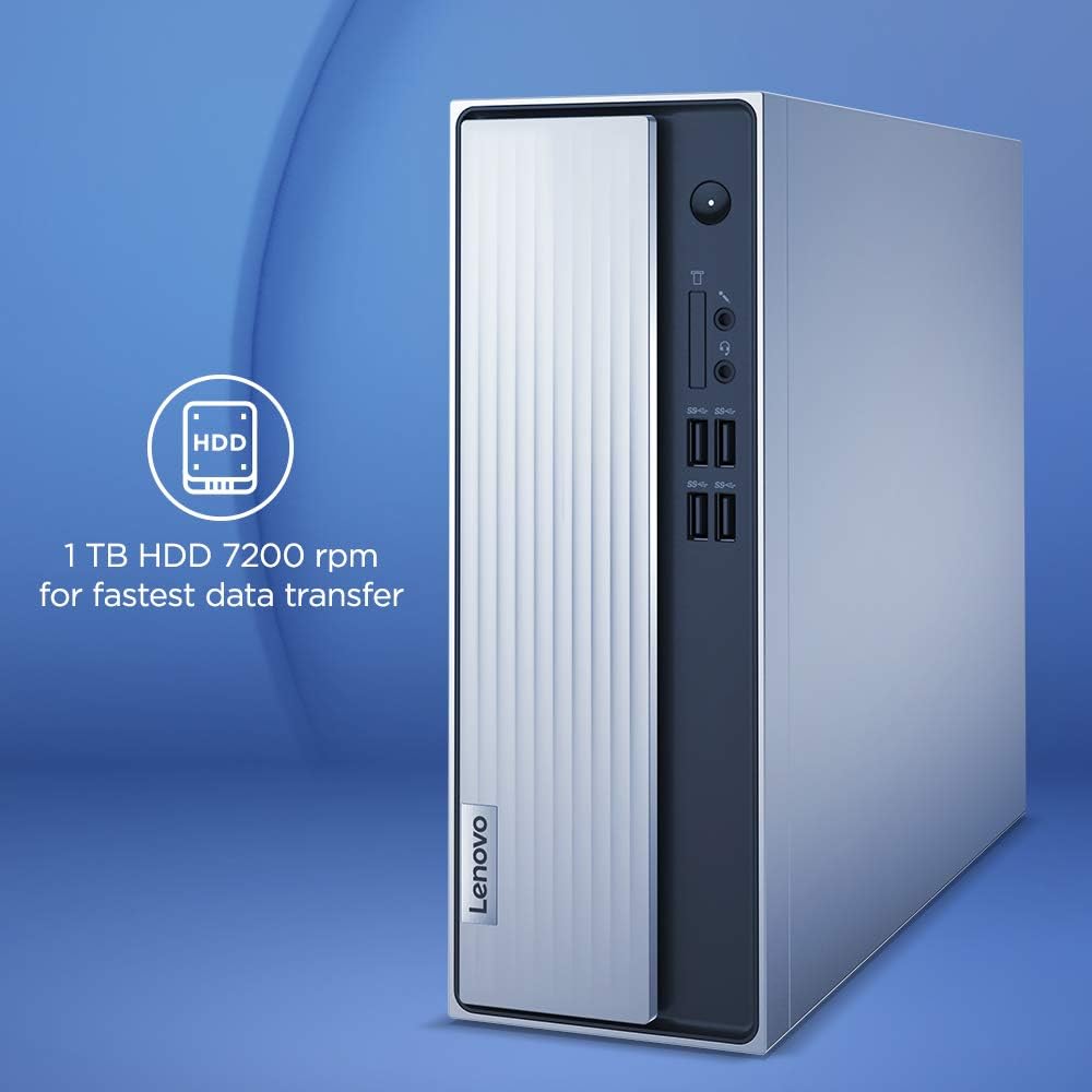 Lenovo IdeaCentre 3 Desktop SFF (2025 Model) - CPU: Intel Core i3 - RAM: 4GB - Storage: 1TB HDD - Graphics: Intel UHD - OS: Windows 11 Pro - Connectivity: WiFi 5, Bluetooth 5.0 - Color: Grey