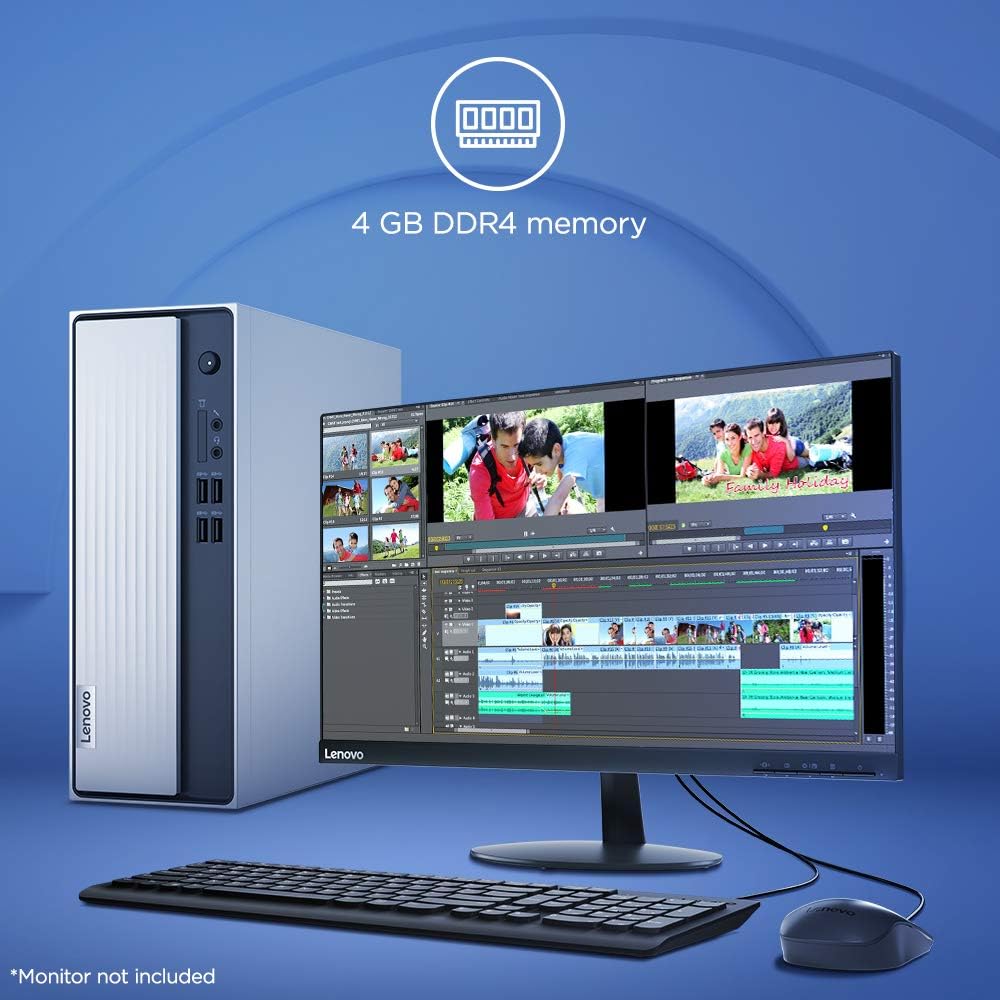 Lenovo IdeaCentre 3 Desktop SFF (2025 Model) - CPU: Intel Core i3 - RAM: 4GB - Storage: 1TB HDD - Graphics: Intel UHD - OS: Windows 11 Pro - Connectivity: WiFi 5, Bluetooth 5.0 - Color: Grey