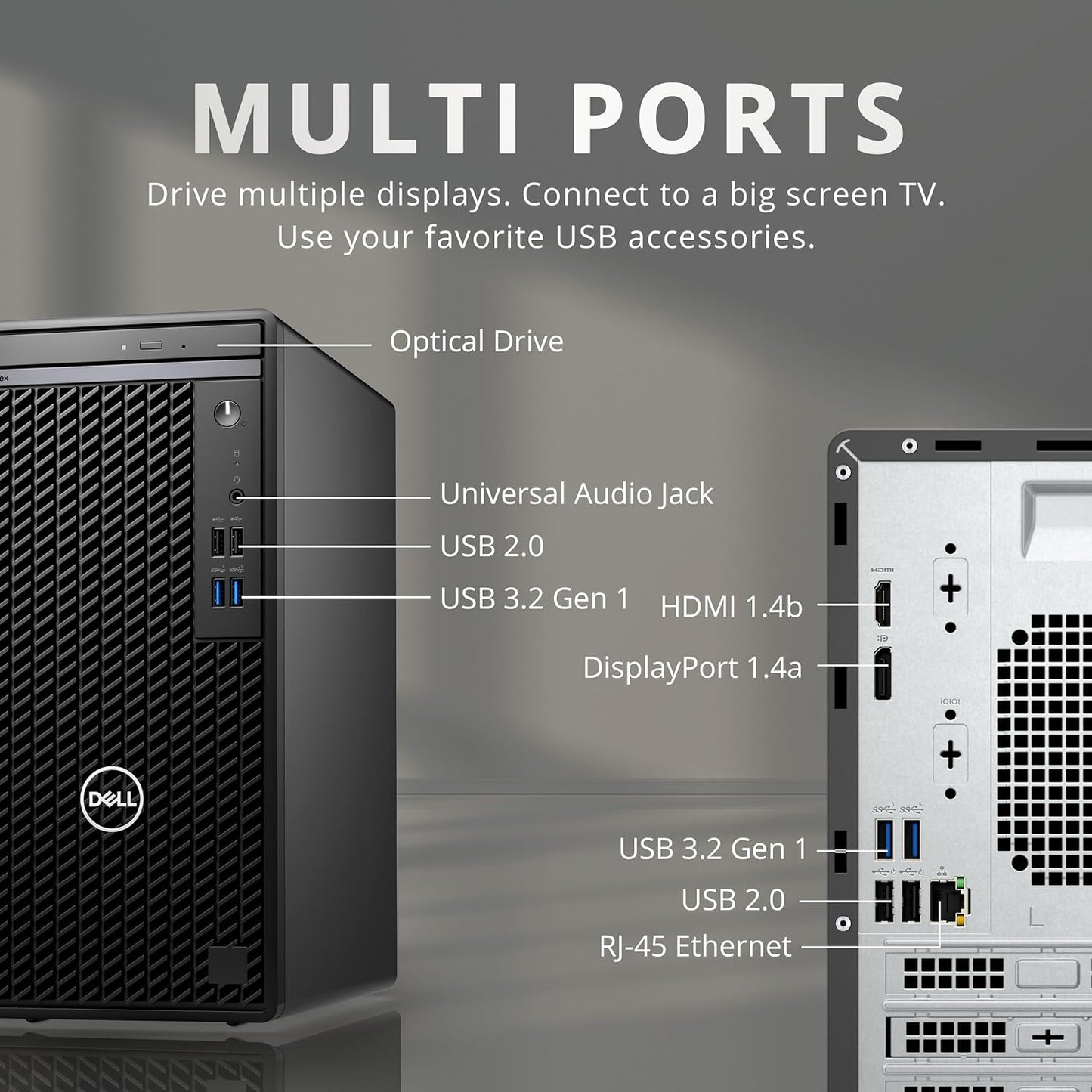 Dell OptiPlex 3000 (2025) - CPU: Intel Core i5 - RAM: 8GB DDR4 - Storage: 512GB PCIe SSD - OS: Windows 11 Pro - Optical Drive: DVDRW - Connectivity: Ethernet, WiFi - Included: Keyboard, Mouse - Color: Black