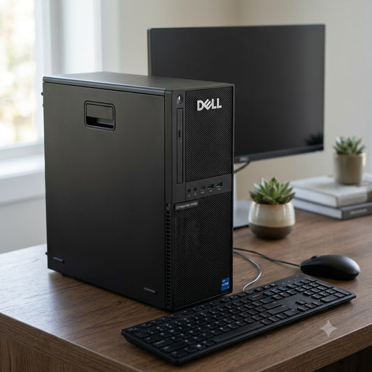New Model 2027: Dell QCT1250 Pro Tower | Intel i7-14700 | 8GB DDR5 | 512GB SSD | Intel UHD | Win 11 Pro | Black | Wired Keybd & Mouse