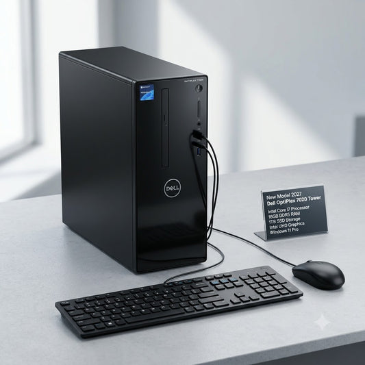 New Model 2027: Dell OptiPlex 7020 Tower | Intel i7 | 16GB DDR5 | 1TB SSD | Intel UHD | Win 11 Pro | Black | Wired Keybd & Mouse