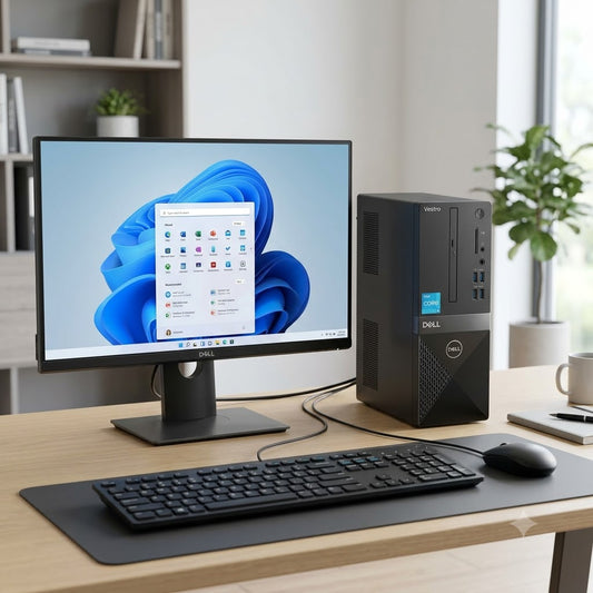 New Model 2027: Dell Vostro 3030 Desktop | Intel i3-14100 | 8GB DDR5 | 512GB SSD | Intel UHD | Win 11 Pro | Black | Wired Keybd & Mouse