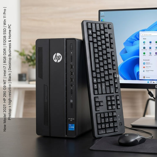 New Model 2027: HP 290 G9 MT | Intel i7 | 8GB DDR | 512GB SSD | Win 11 Pro | Black | Keybd & Mouse | Desktop Business & Home PC