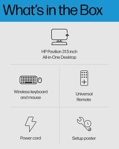 Brand New Original 👌 All in One AIO Newest Model 2025 HP PAVILION32-B1267C ▪️Intel™ Core i7▪️ Screen 32" IPS QHD 2560X1440▪️Memory 32GB▪️Storage 1TB SSD▪️Graphic VGA NVIDIA GeForce RTX 3050 4GB ▪️Windows 11HOME▪️Wireless Keyboard & Mouse▪️Color BLACK