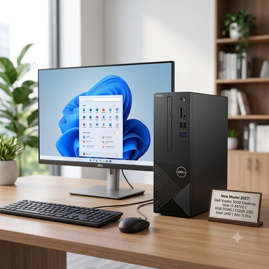 New Model 2027: Dell Vostro 3030 Desktop | Intel i7-14700 | 8GB DDR5 | 512GB SSD | Intel UHD | Win 11 Pro | Black | Wired Keybd & Mouse