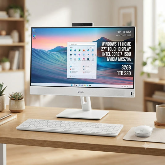 New Model 2027: Dell Inspiron 27 AIO | 27" Touch | Intel Core 7 150U | 32GB | 1TB SSD | MX570A 2GB | Win 11 Home | White | Original Keybd & Mouse