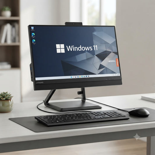 New Model 2027: Lenovo V50a AIO | 24" FHD | Intel i7 | 16GB | 1TB HDD + 256GB SSD | Intel UHD | Win 11 Pro | Black | Wired Keybd & Mouse