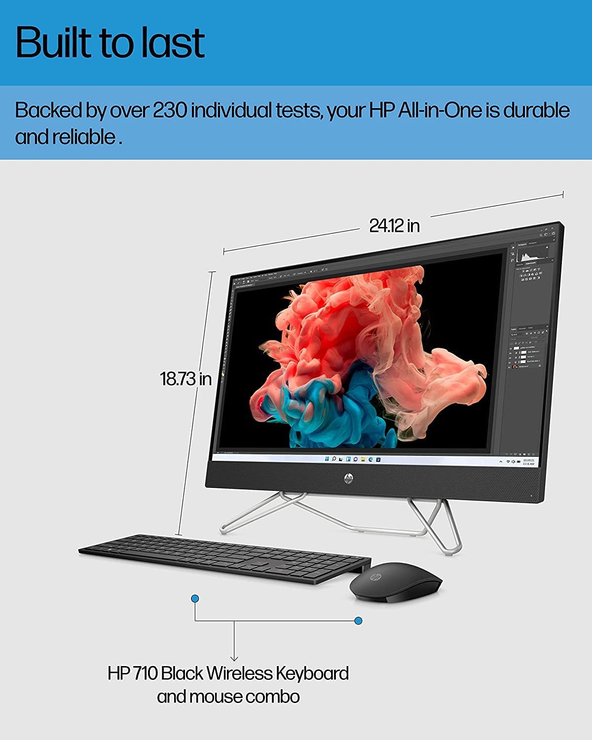 Brand New Original 👌 All in One (AIO) Newest Model 2025 HP 27-CB1156NH 27"FHD, Intel Core I7-1255U With Intel Turbo Boost Technology, Intel Iris Xe Graphics, 16GB DDR4-3200 MHz RAM (2 X 8 GB) , 1TB SSD,  Non Touch, Windows 11 Pro, Black