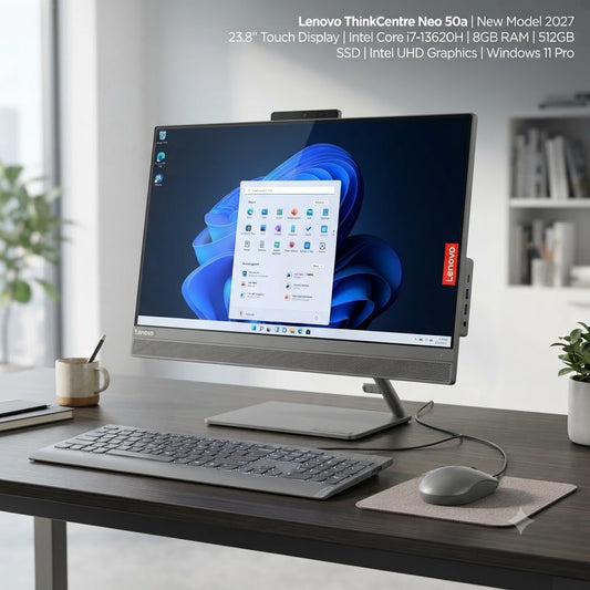 New Model 2027: Lenovo ThinkCentre Neo 50a | 24" Touch | Intel i7-13620H | 8GB | 512GB SSD | Intel UHD | Win 11 Pro | Grey | Wired Keybd & Mouse