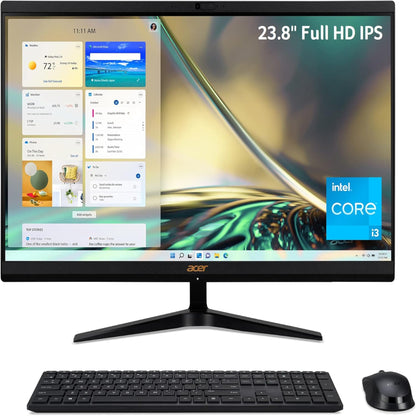 Acer Aspire C24-1700 24": Intel i3 12th Gen, 8GB RAM, 512GB SSD, Black