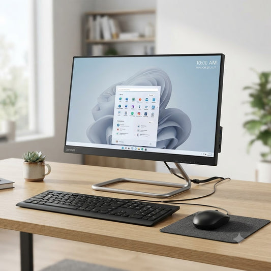 New Model 2027: Lenovo 24-V100A | 24" FHD | Intel Core i3-N305 | 8GB RAM | 512GB SSD | Intel UHD | Win 11 Pro | Black | Wired Keybd & Mouse