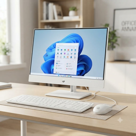 New 2027 Model: HP Pavilion 24-K1020NE | 23.8" Touch | Intel i5-11th | 16GB | 256GB SSD+1TB HDD | MX350 2GB | Win 11 | White | Wired Keybd & Mouse