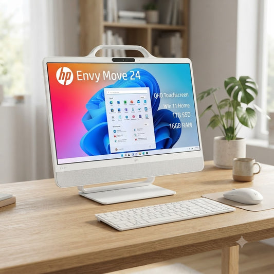 New 2027 Model: HP Envy Move 24 | 23.8" Touch QHD | Intel i5-1335U | 16GB RAM | 1TB SSD | Intel UHD | Win 11 Home | White | Wireless Keyboard