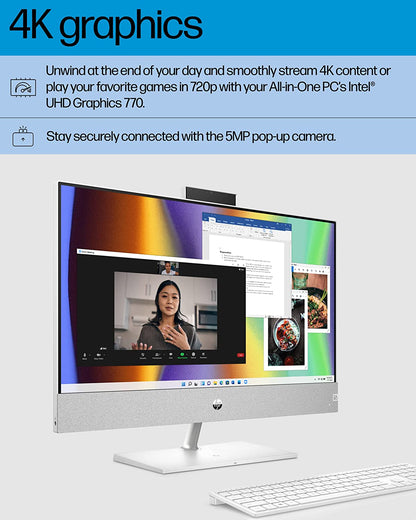 Brand New Original 👌 All in One (AIO) Newest Model 2025  New HP Pavilion 24-CA1180 23.8" Touch Screen AIO Intel Core i7 32GB DDR4 Memory 1TB HDD+256GB NVM2 SSD Storage & W11 OS + Wireless KB & Mouse
