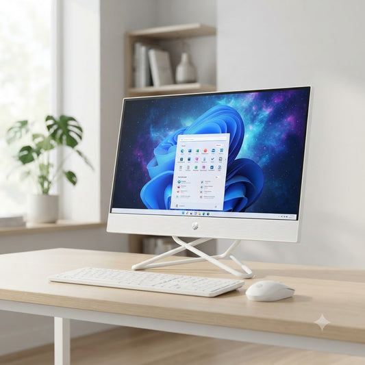 New 2027 Model: HP 24-CR0077D AIO All-in-One | 23.8" Non-Touch FHD | Intel Core i7 | 16GB RAM | 512GB SSD | Win 11 Home | White | Keyboard & Mouse