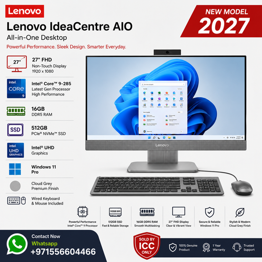 New Model 2027: Lenovo ThinkCentre Neo 50a | 27" Touch | Intel Core 7 240H | 16GB | 512GB SSD | Intel UHD | Win 11 Pro | Grey | Wired Keybd & Mous