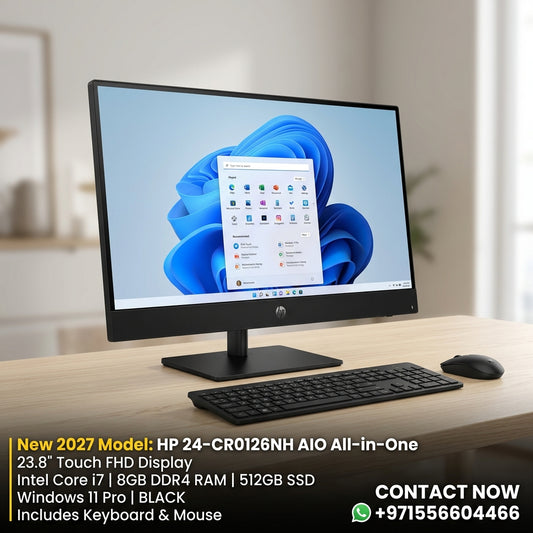 New 2027 Model: HP 24-CR0126NH AIO All-in-One | 23.8" Touch FHD | Intel Core i7 | 8GB DDR4 RAM | 512GB SSD | Win 11 Pro | BLACK | Keyboard & Mouse