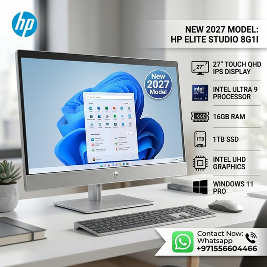 New 2027 Model: HP Elite Studio 8G1I | 27" Touch QHD IPS | Intel Ultra 9 | 16GB RAM | 1TB SSD | Intel UHD | Win 11 Pro | Silver | Keyboard & Mouse