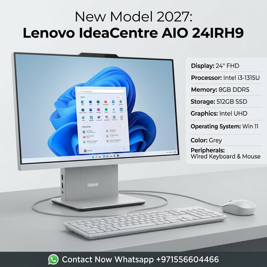 New Model 2027: Lenovo IdeaCentre AIO 24IRH9 | 24" FHD | Intel i3-1315U | 8GB DDR5 | 512GB SSD | Intel UHD | Win 11 | Grey | Wired Keybd & Mouse