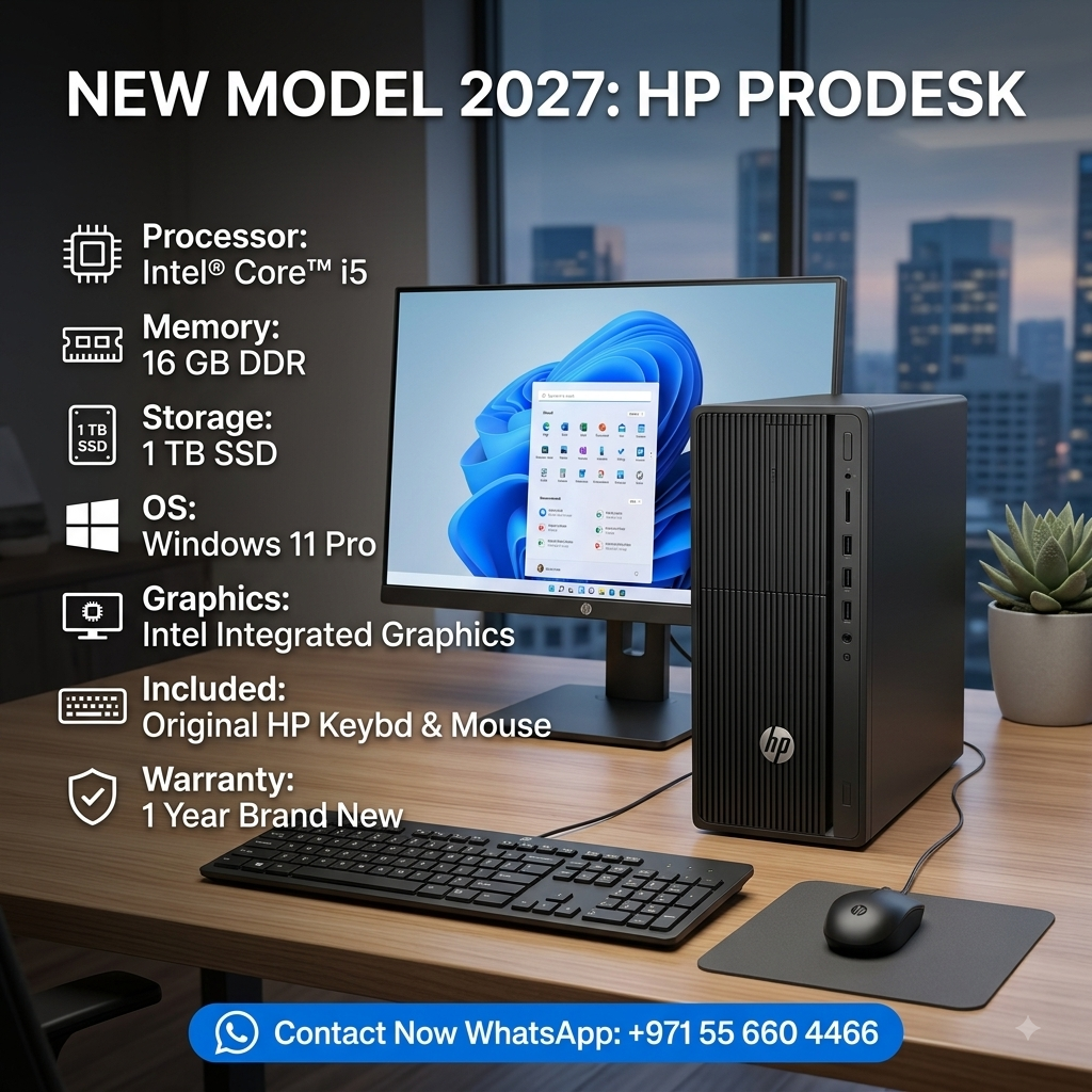 New Model 2027: HP ProDesk MT | Intel i5 | 16 GB DDR | 1TB SSD | Win 11 Pro | Black | Keybd & Mouse | Desktop Business & Home PC