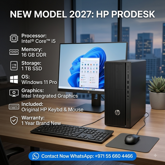 New Model 2027: HP ProDesk MT | Intel i5 | 16 GB DDR | 1TB SSD | Win 11 Pro | Black | Keybd & Mouse | Desktop Business & Home PC