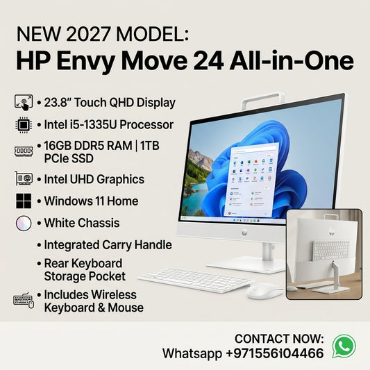 New 2027 Model: HP Envy Move 24 | 23.8" Touch QHD | Intel i5-1335U | 16GB RAM | 1TB SSD | Intel UHD | Win 11 Home | White | Wireless Keyboard