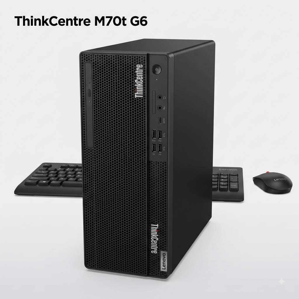 New Model 2027: Lenovo ThinkCentre M70t G6 Desktop | Intel Core Ultra 7 265 | 8GB DDR | 512GB SSD | Intel UHD | DOS | Black | Wired Keybd & Mouse