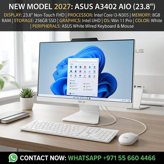 New Model 2027: ASUS A3402 AIO | 23.8" Non-Touch | Intel i3 | 8GB | 512GB SSD | Intel UHD | Win 11 Pro | White | ASUS Keybd & Mouse