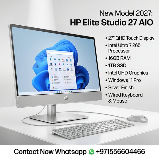New Model 2027: HP Elite Studio 27 AIO | 27" QHD Touch | Intel Ultra 7 265 | 16GB | 1TB SSD | Intel UHD | Win 11 Pro | Silver | Wired Keybd & Mouse
