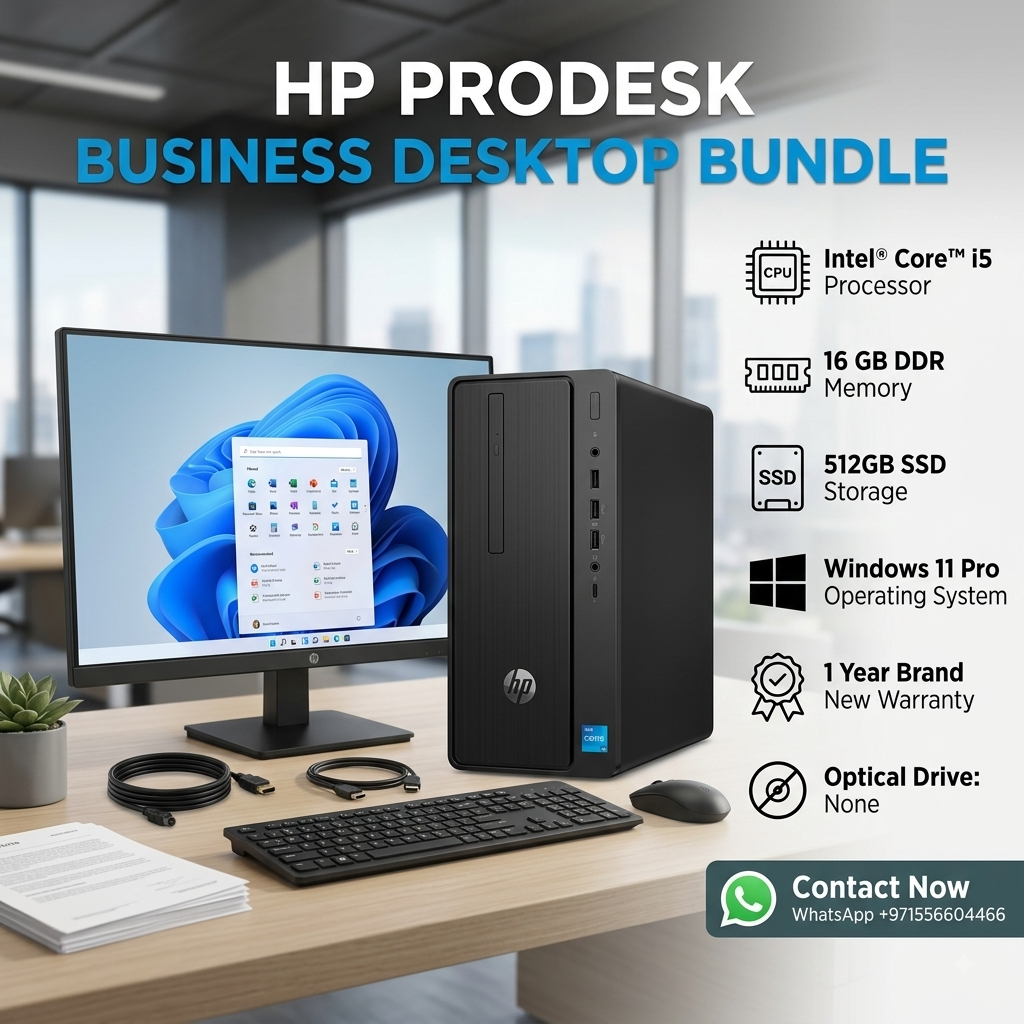 New Model 2027: HP ProDesk MT | Intel i5 | 16 GB DDR | 512GB SSD | Win 11 Pro | Black | Keybd & Mouse | Desktop Business & Home PC