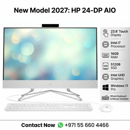 New Model 2027: HP 24-DP AIO | 23.8" Touch | Intel i7 | 16GB | 512GB SSD | Intel Graphics | Win 11 Pro | White | Wired Keybd & Mouse