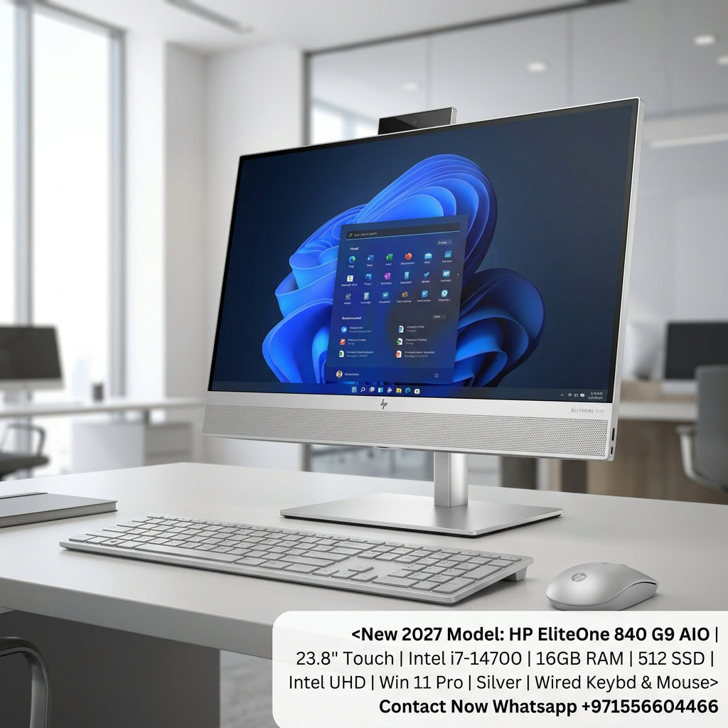 New 2027 Model: HP EliteOne 840 G9 AIO | 23.8" Touch | Intel i7-14700 | 16GB RAM | 512 SSD | Intel UHD | Win 11 Pro | Silver | Wired Keybd & Mouse
