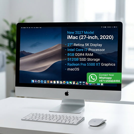 New 2027 Model: iMac 27-inch 2020 | 27" Retina 5K | Intel Core i7 | 8GB DDR4 RAM | 512 SSD | Radeon Pro 5500XT | macOS | Silver | Keyboard & Mouse