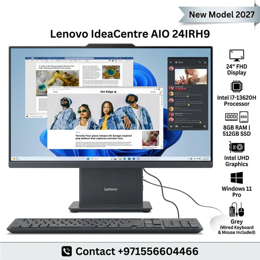 New Model 2027: Lenovo IdeaCentre AIO 24IRH9 | 24" FHD | Intel i7-13620H | 8GB | 512GB SSD | Intel UHD | Win 11 Pro | Grey | Wired Keybd & Mouse
