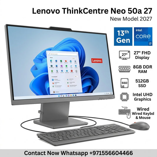 New Model 2027: Lenovo ThinkCentre Neo 50a 27 | 27" FHD | Intel i7-13620H | 8GB | 512GB SSD | Intel UHD | Win 11 Pro | Grey | Wired Keybd & Mouse