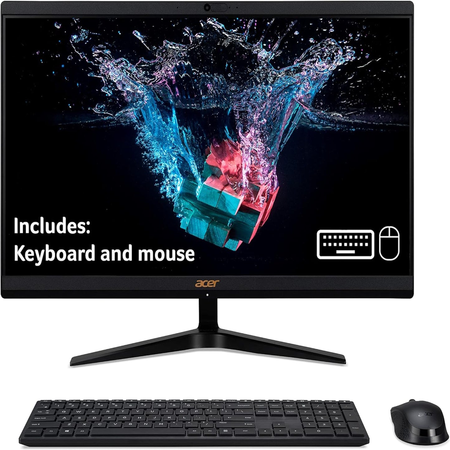 Brand New Original 👌 All in One (AIO) Newest Model 2025 Acer Aspire C24-1700 All-in-One PC - (Intel Core i3-1235U, 8 GB, 256GB SSD, 23.8 Inch Full HD Display, Wireless Keyboard and Mouse, Windows 11, Black)