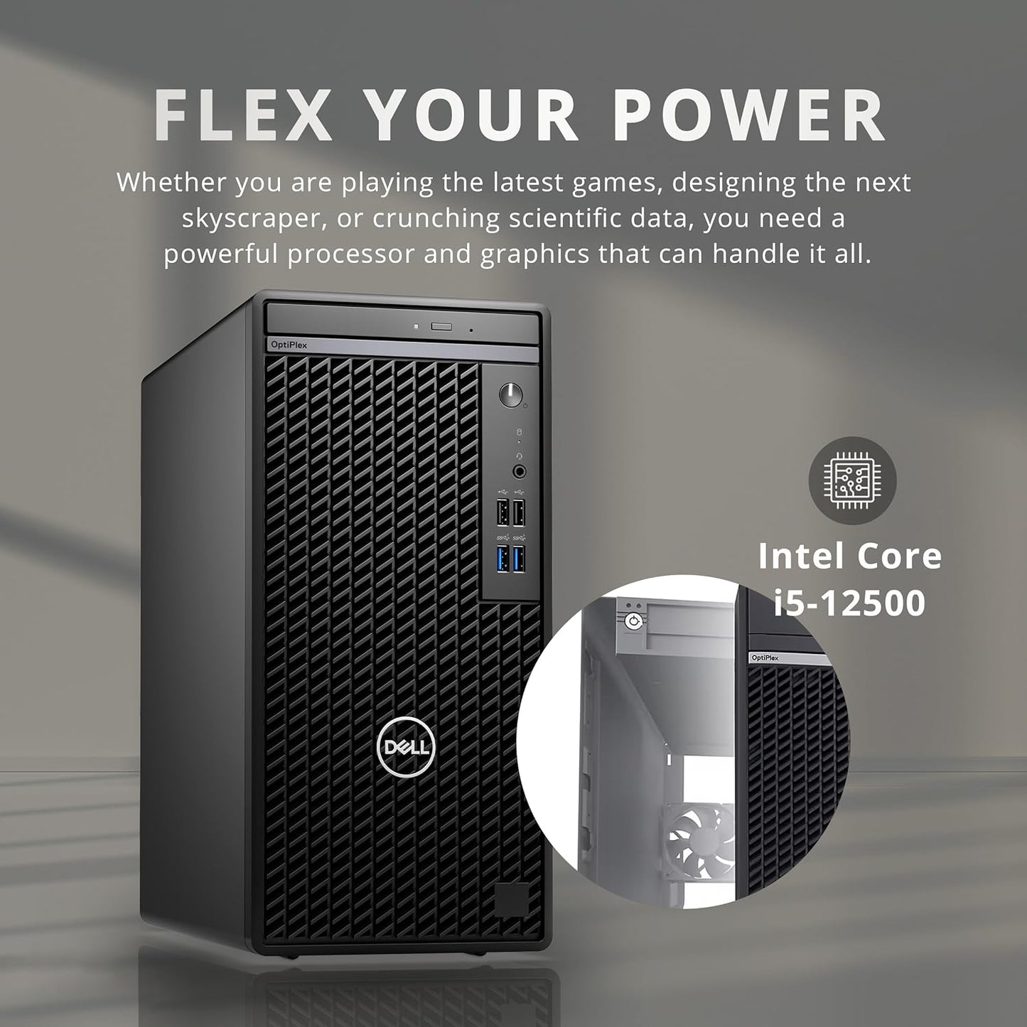 Brand New Original Model 2025 Desktop 👌🏼 Dell OptiPlex 3000 Full Size Tower Business Desktop, Intel Core i5 Processor, 8GB DDR4 RAM, 512GB PCIe SSD, DVDRW, Ethernet, WiFi Adapter, KB& Mouse, Windows 11 Pro, Black